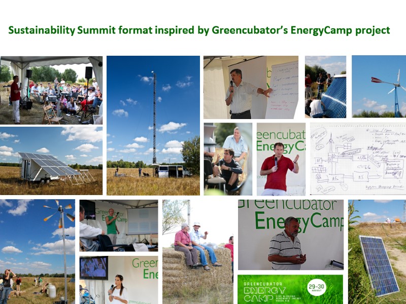 Sustainability Summit format inspired by Greencubator’s EnergyCamp project